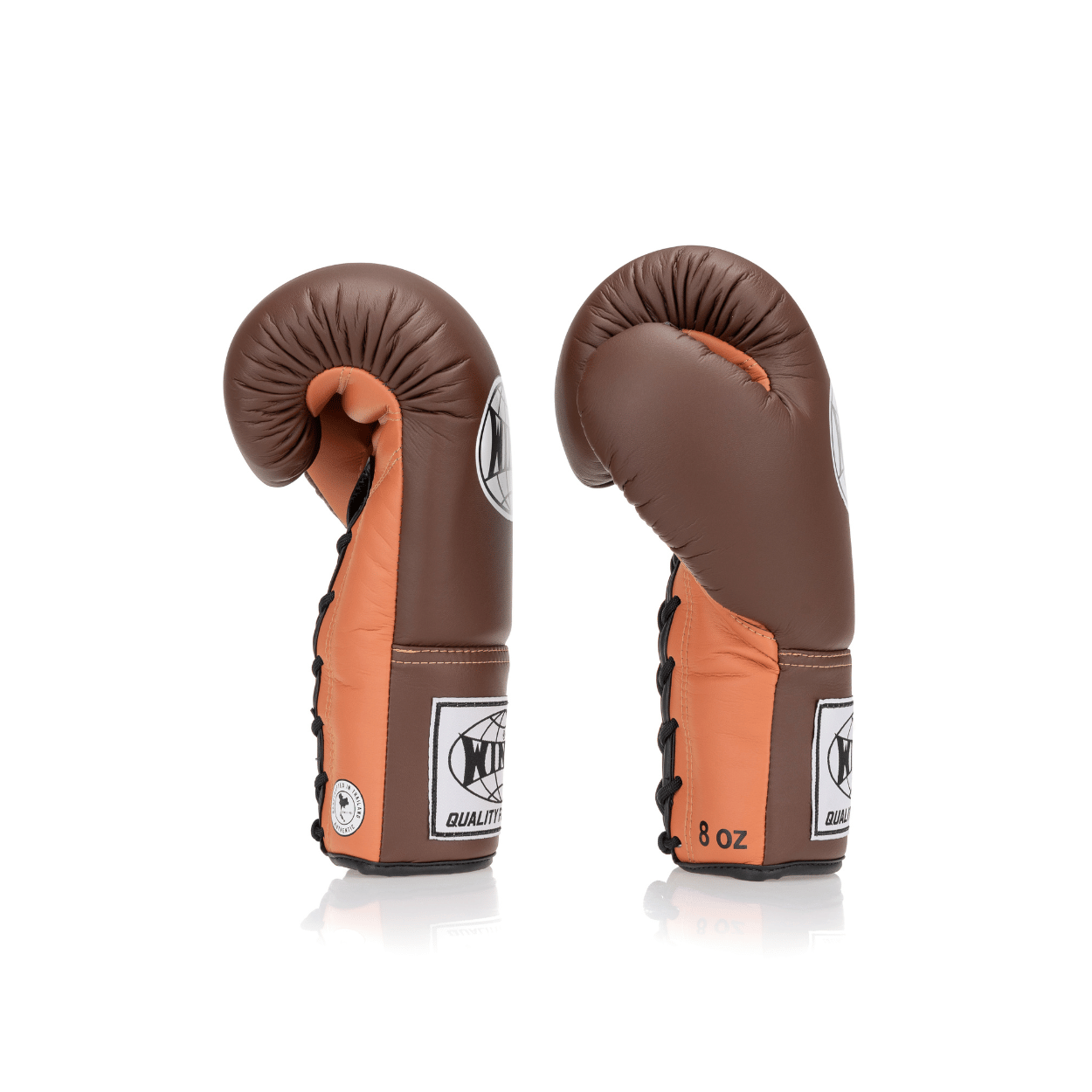 Competition Lace-Up Boxing Glove - Brown/Orange - Windy Fight Gear B.V.