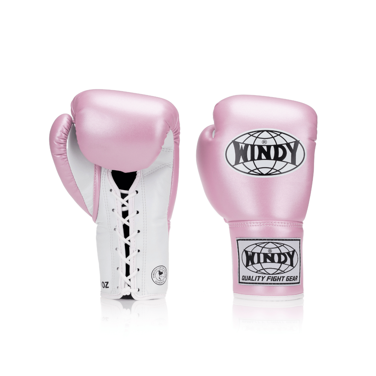 Competition Lace-Up Boxing Glove - Metallic Pink/White - Windy Fight Gear B.V.