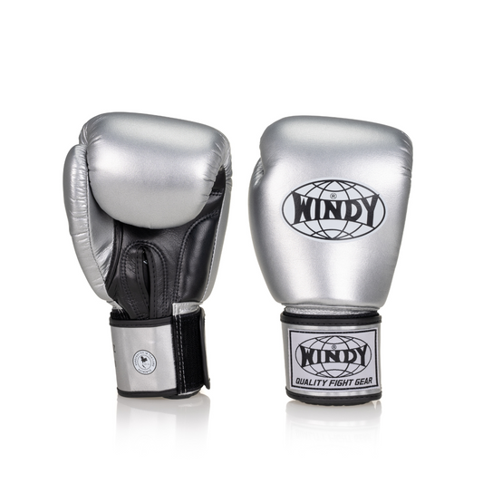 Classic Microfiber Boxing Glove - Silver - Windy Fight Gear B.V.