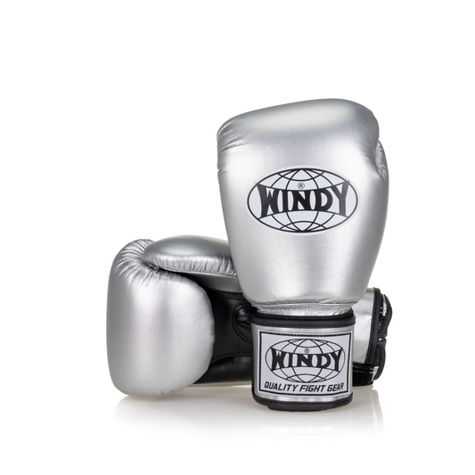 Classic Microfiber Boxing Glove - Silver - Windy Fight Gear B.V.