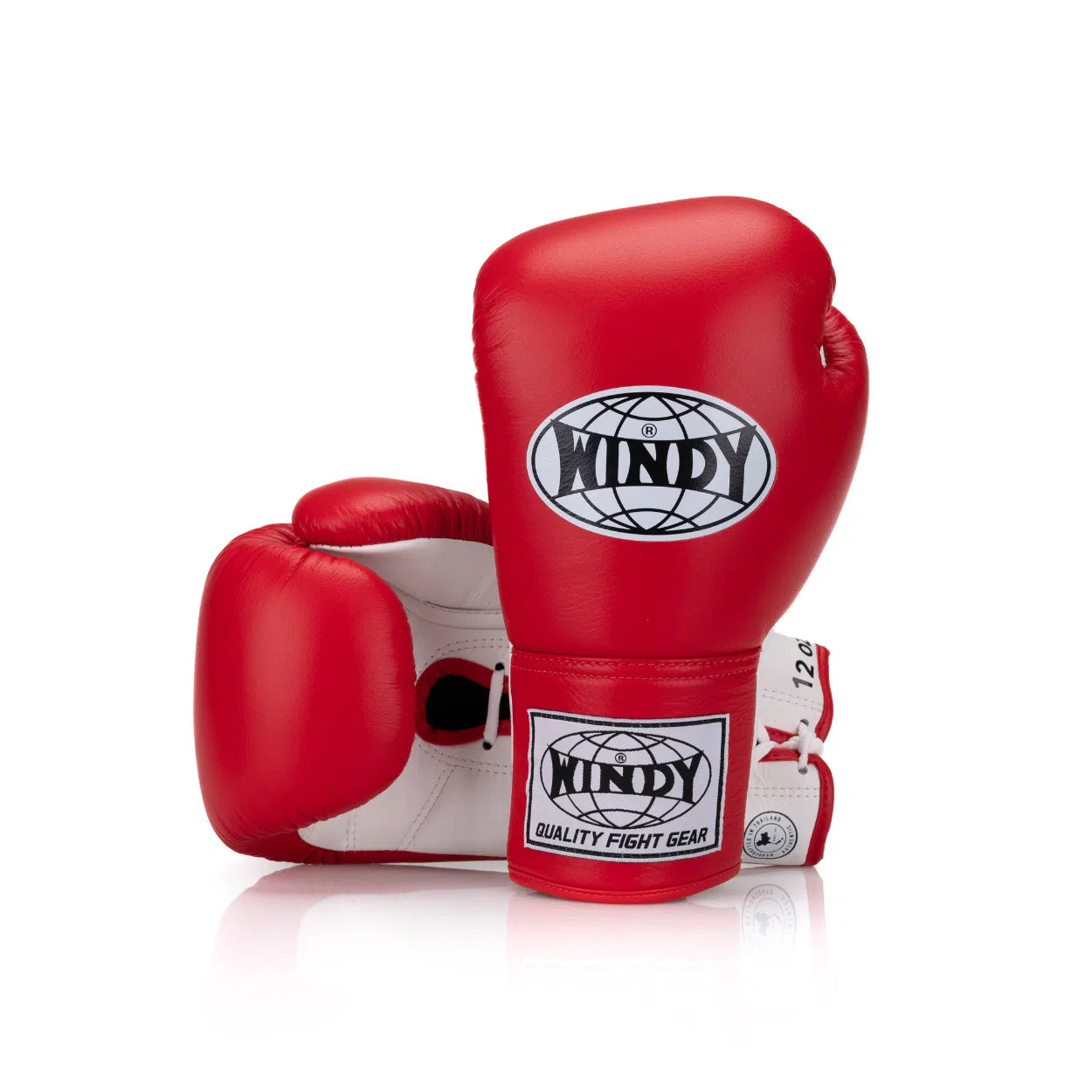 Classic Lace-Up Leather Boxing Glove - Red