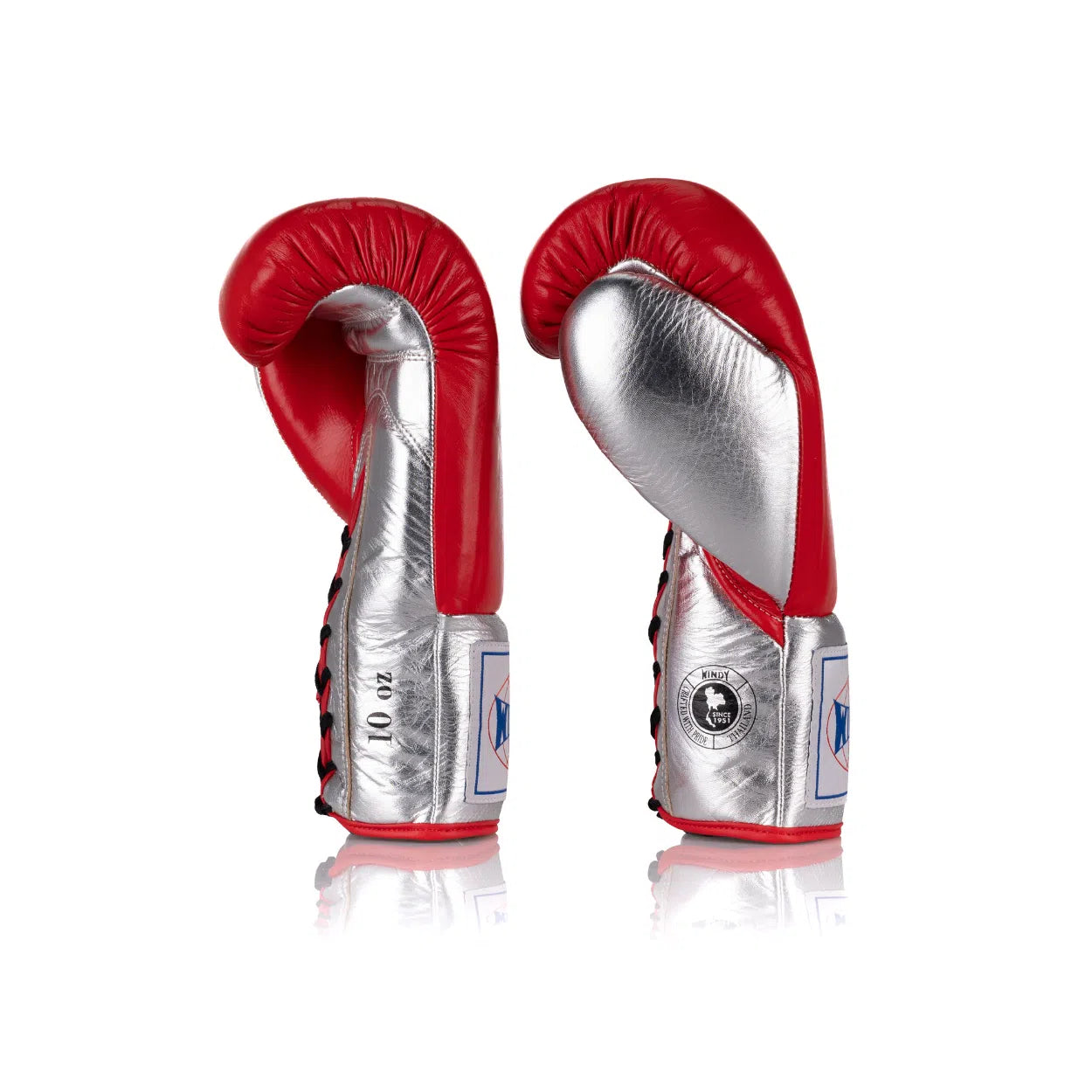 Competition Leather Boxing Glove - Red/Silver