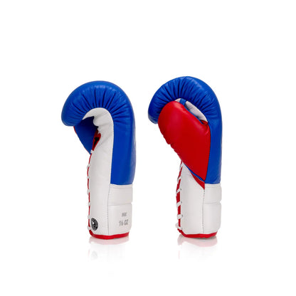 Elite Series Lace-up Boxing Glove - Blue/Red/White