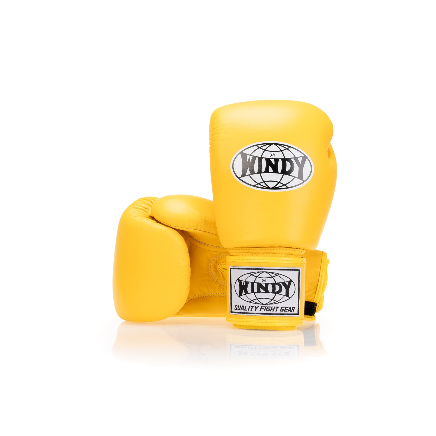 Classic Leather Boxing Glove - Yellow - Windy Fight Gear B.V.