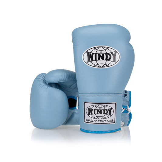 Classic Lace-Up Leather Boxing Glove - Baby Blue - Windy Fight Gear B.V.