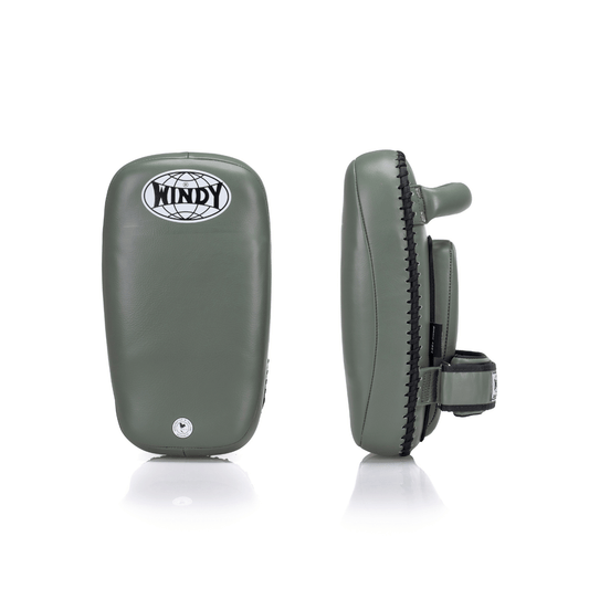 Curved Thai Pads Leather - Army Green