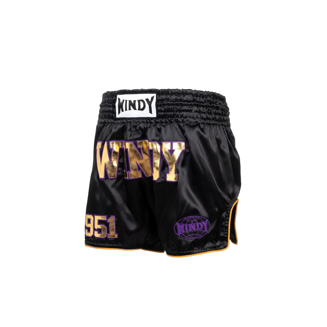 Muay Thai Shorts - Retro 1951 - Satin Black