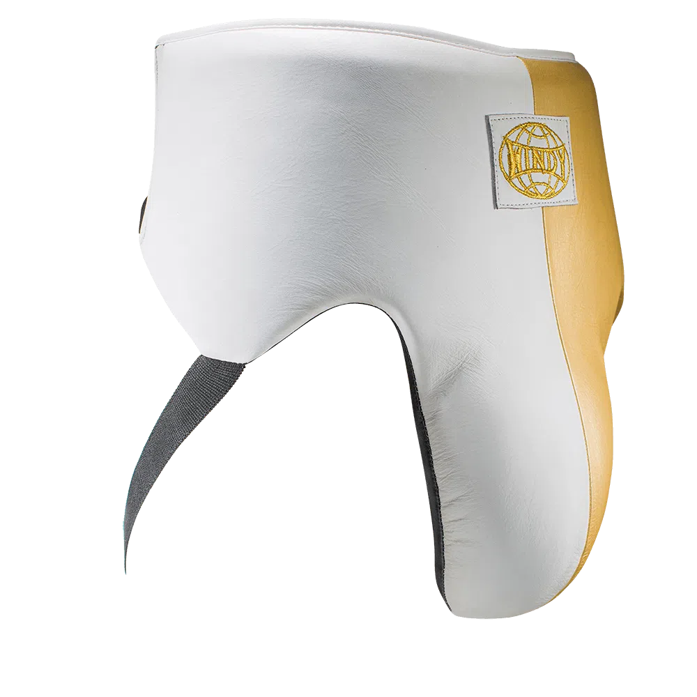 White & Gold Groin Guard - Pro boxing series