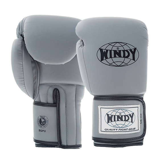 Proline Synthetic Leather Boxing Gloves - Grey - Windy Fight Gear