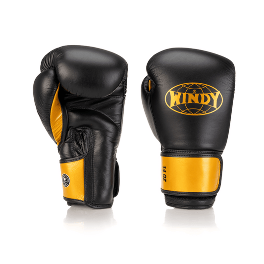 Elite Series Velcro Boxing Glove - Black/Gold