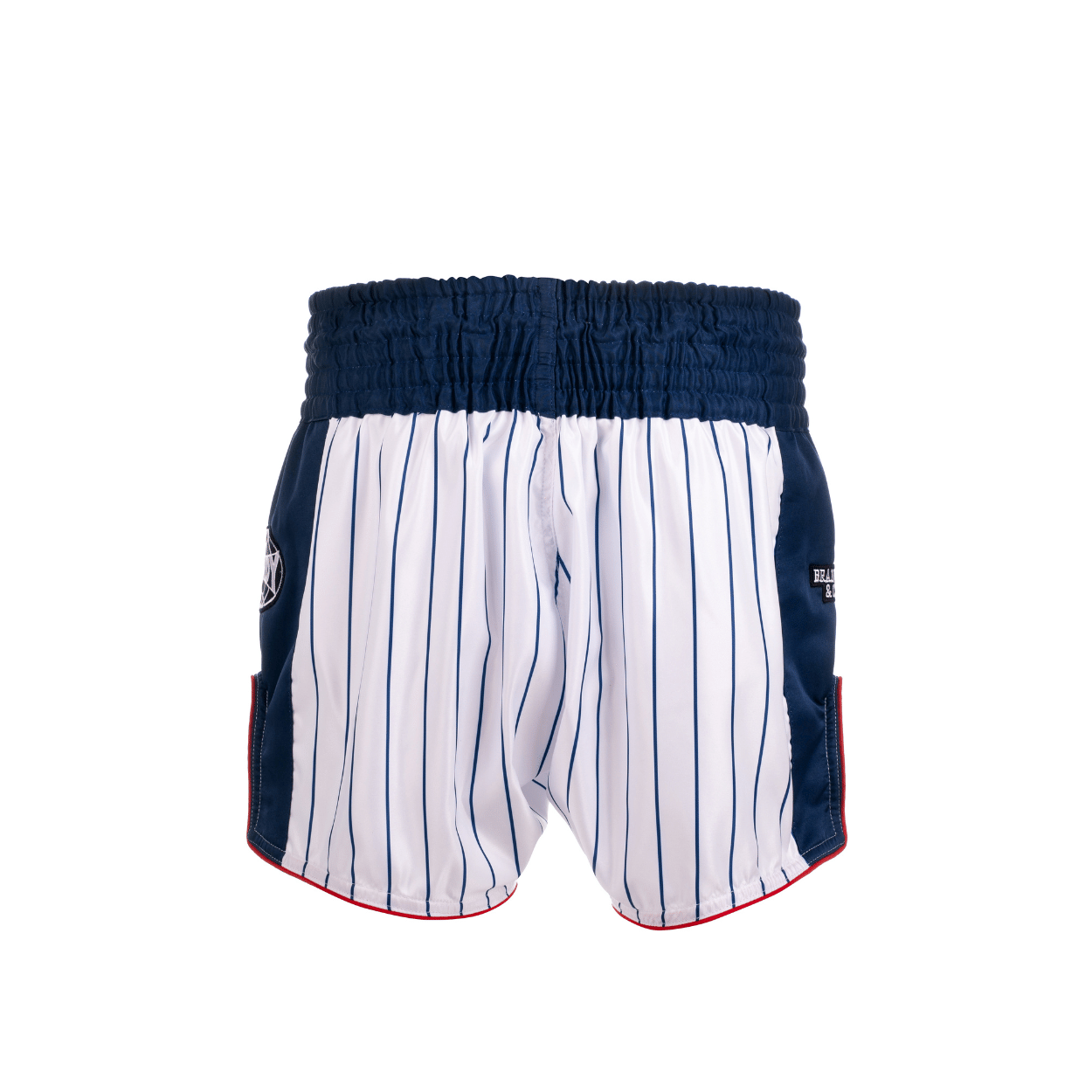 Muay Thai Shorts - Retro 2.0 - Striped White/ Blue/ Red - Windy Fight Gear B.V.