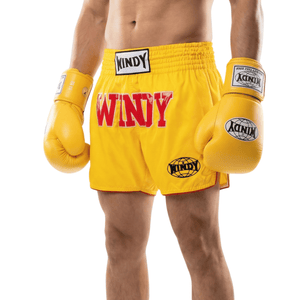 Classic Leather Boxing Glove - Yellow - Windy Fight Gear B.V.