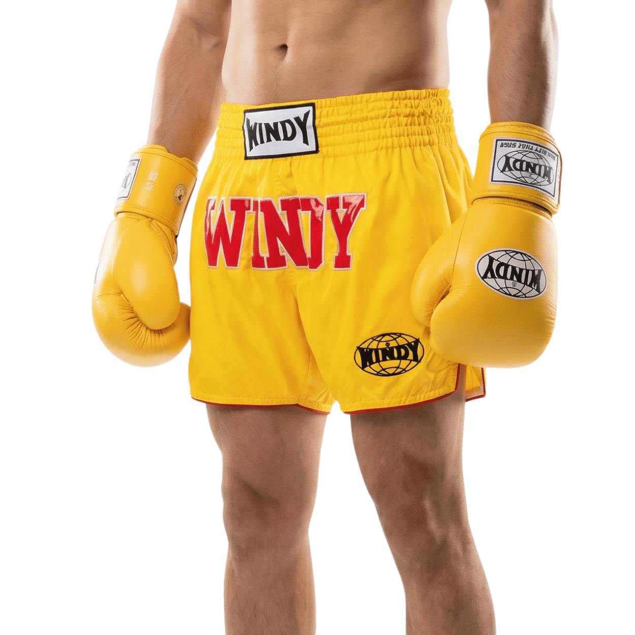 Classic Leather Boxing Glove - Yellow - Windy Fight Gear B.V.