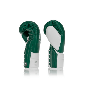 Elite Series Lace-up Boxing Glove - Green/White - Windy Fight Gear B.V.