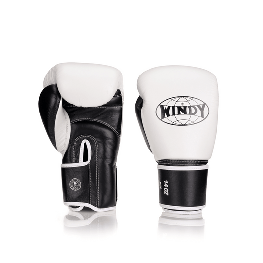 Elite Series Velcro Boxing Glove - White/ Black - Windy Fight Gear B.V.