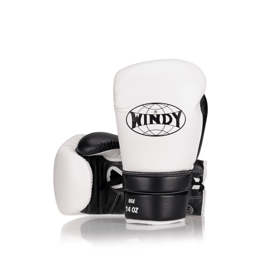 Elite Series Lace-up Boxing Glove - White/ Black - Windy Fight Gear B.V.