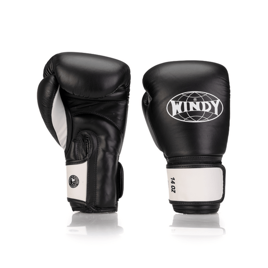 Elite Series Velcro Boxing Glove - Black/White - Windy Fight Gear B.V.