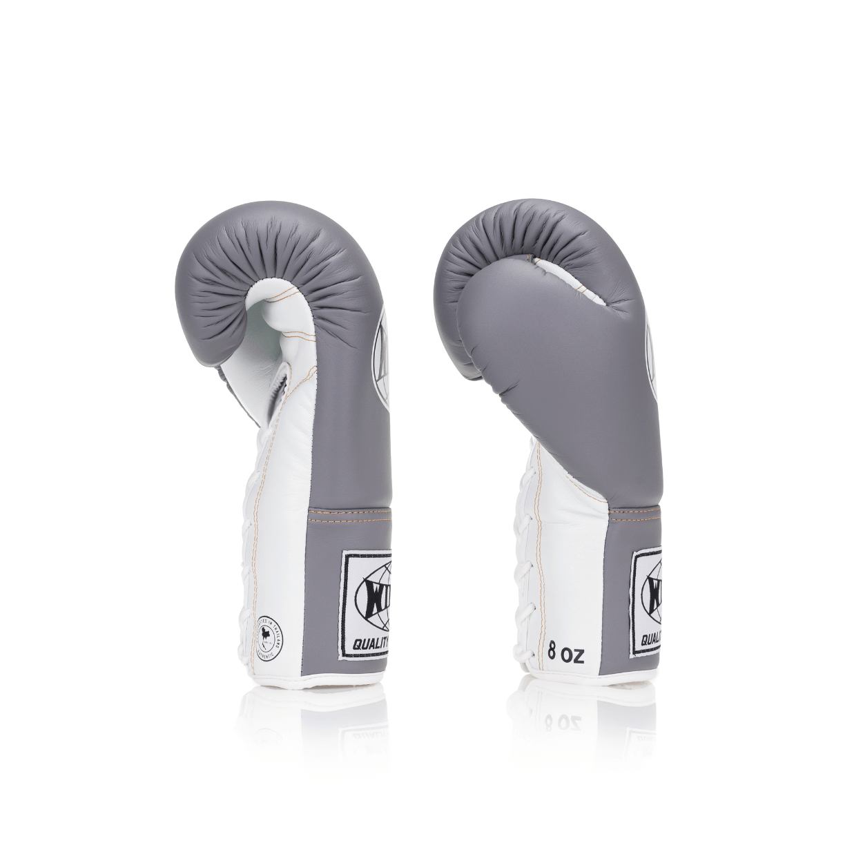 Competition Lace-Up Boxing Glove - Grey/White - Windy Fight Gear B.V.