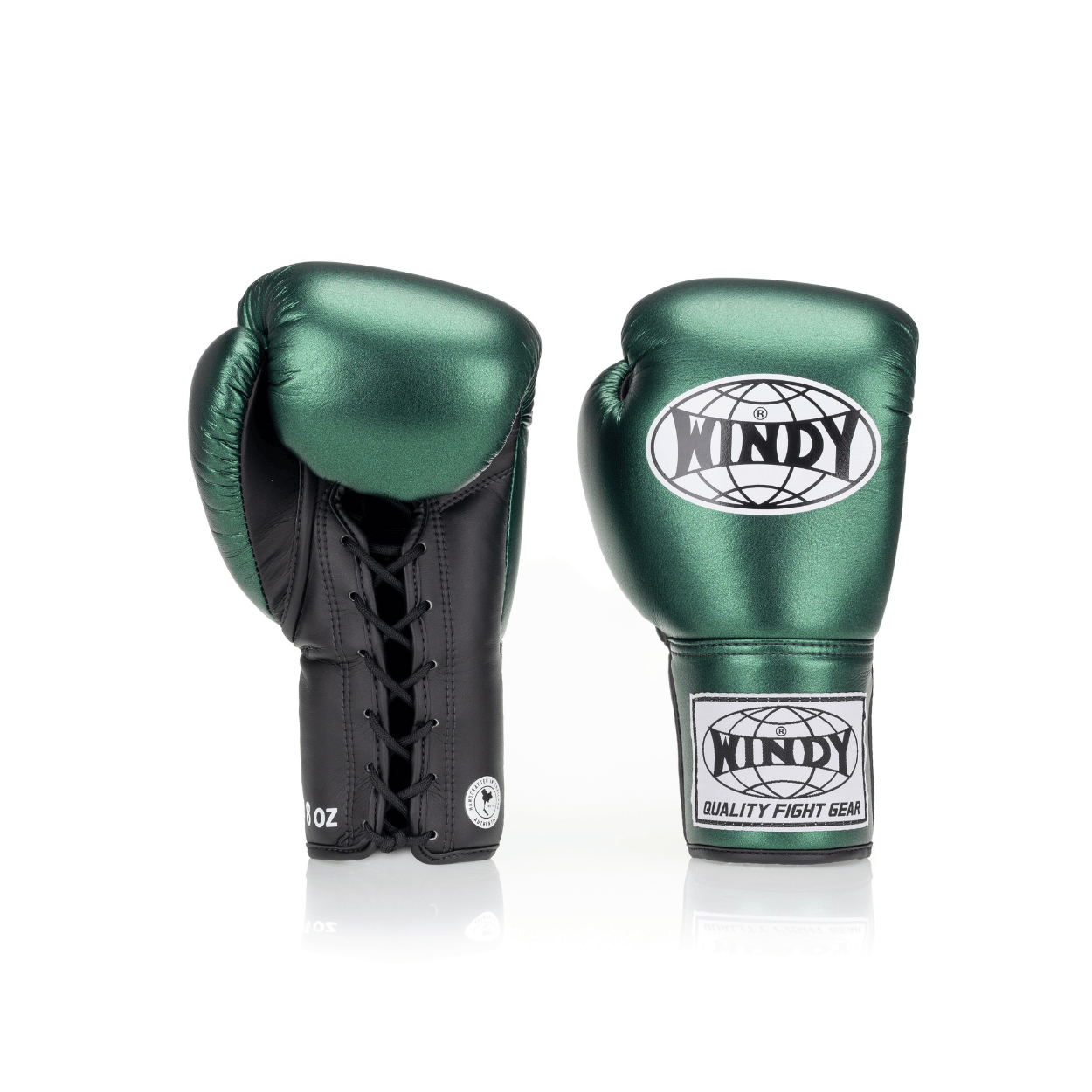 Competition Lace-Up Boxing Glove - Metallic Green/Black - Windy Fight Gear B.V.