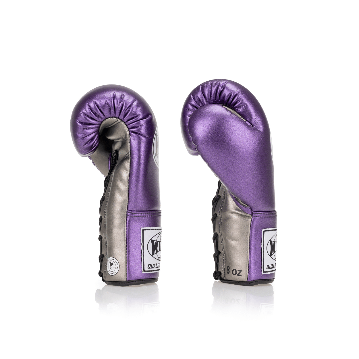Competition Lace-Up Boxing Glove - Metallic Purple/Silver - Windy Fight Gear B.V.