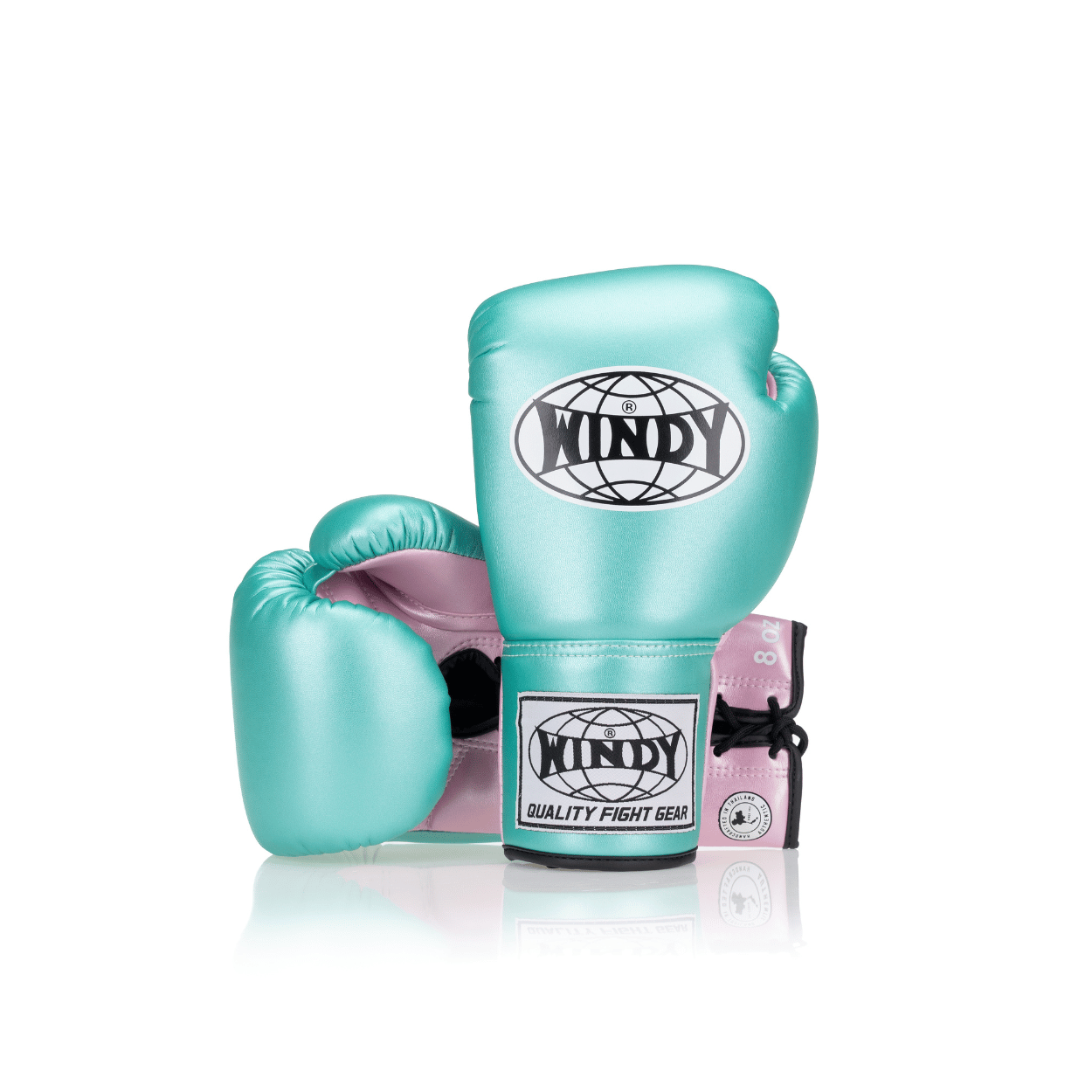 Competition Lace-Up Boxing Glove - Metallic Turqoise/Pink - Windy Fight Gear B.V.