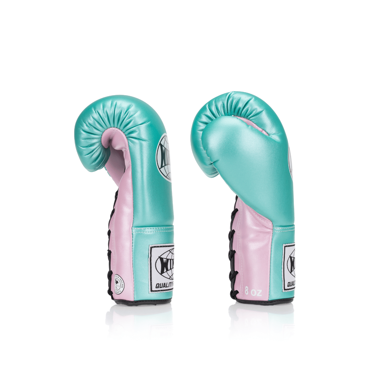 Competition Lace-Up Boxing Glove - Metallic Turqoise/Pink - Windy Fight Gear B.V.