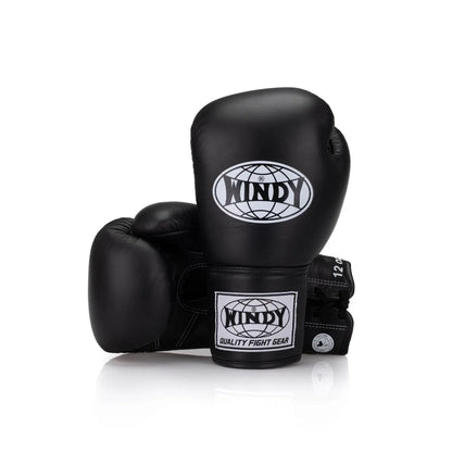 Classic Lace-Up Leather Boxing Glove - Black