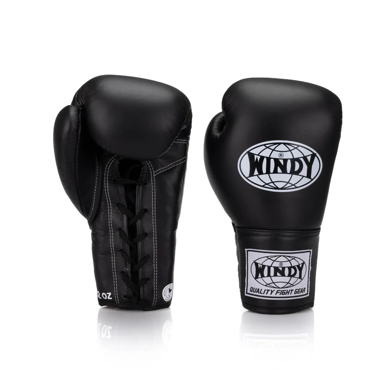 Classic Lace-Up Leather Boxing Glove - Black