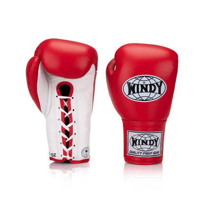 Classic Lace-Up Leather Boxing Glove - Red
