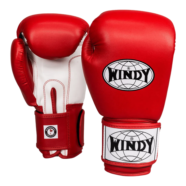 Synthetic Leather Boxing Gloves Red Windy Fight Gear