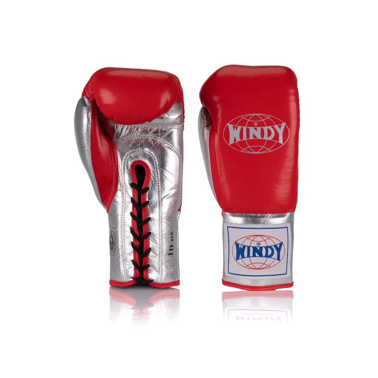Competition Leather Boxing Glove - Red/Silver
