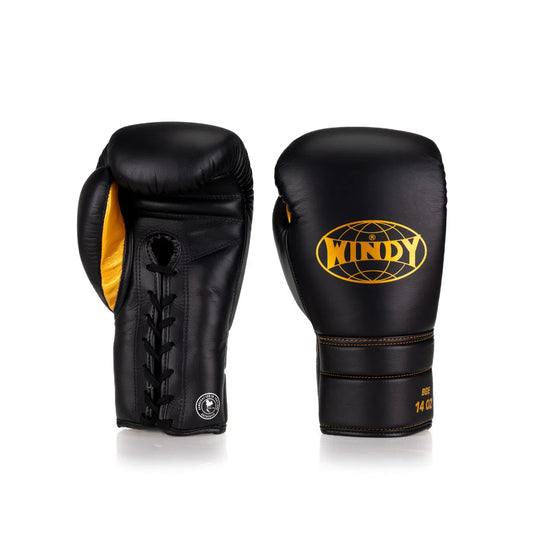 Elite Series Lace-up Boxing Glove - Black/Gold