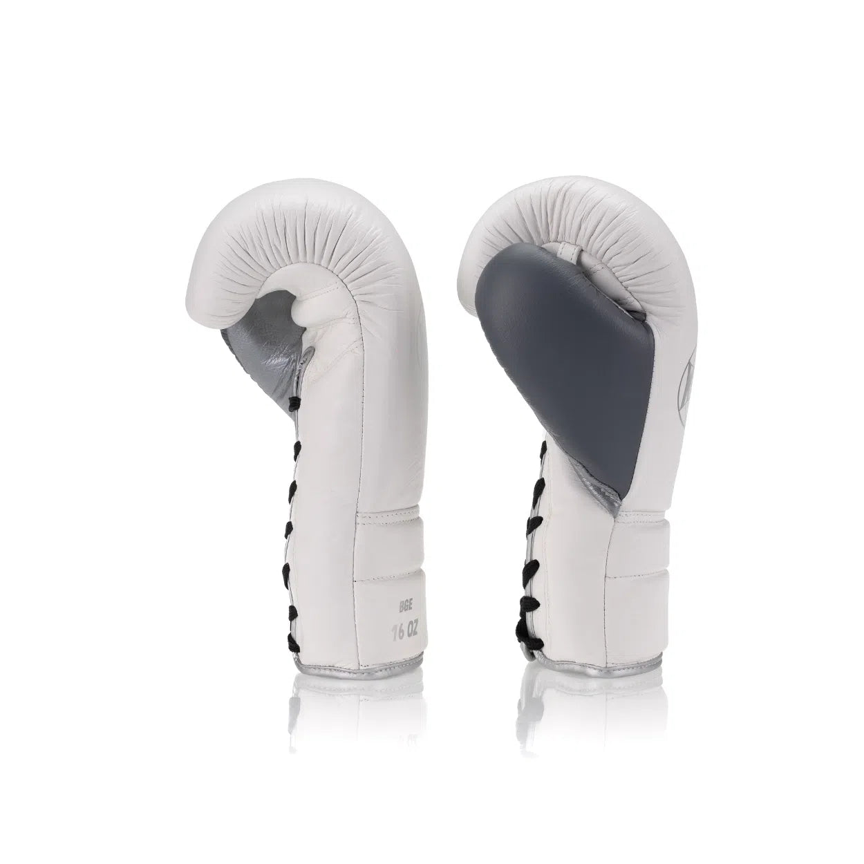 Elite Series Lace-up Boxing Glove - White/Silver/Grey