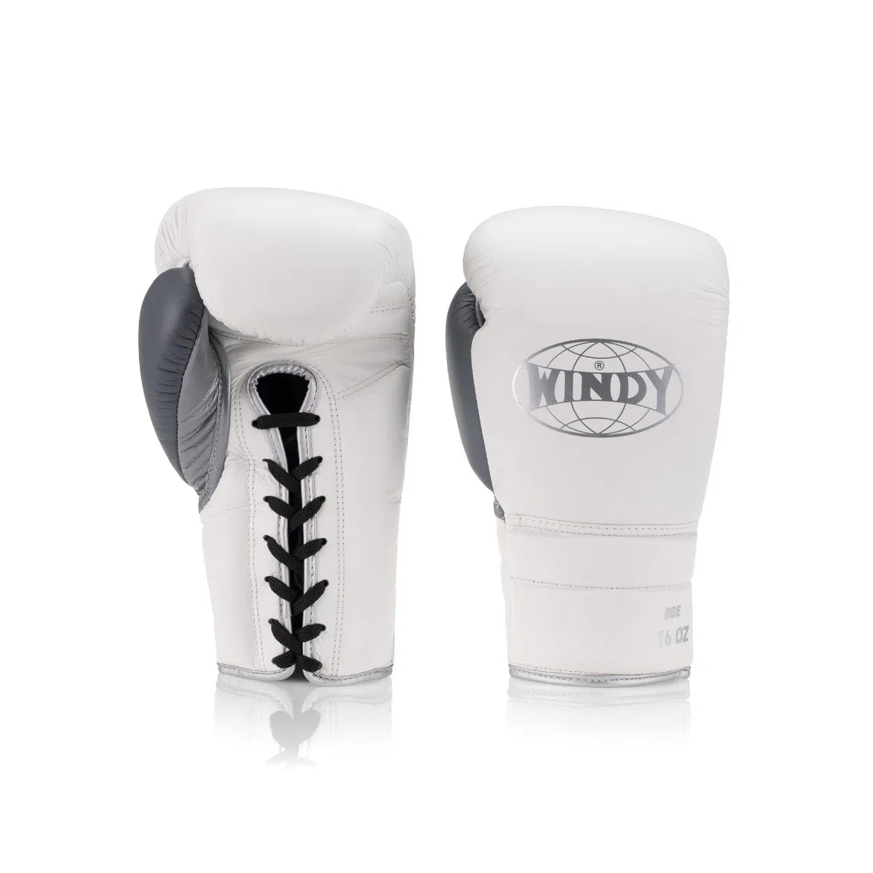 Elite Series Lace-up Boxing Glove - White/Silver/Grey