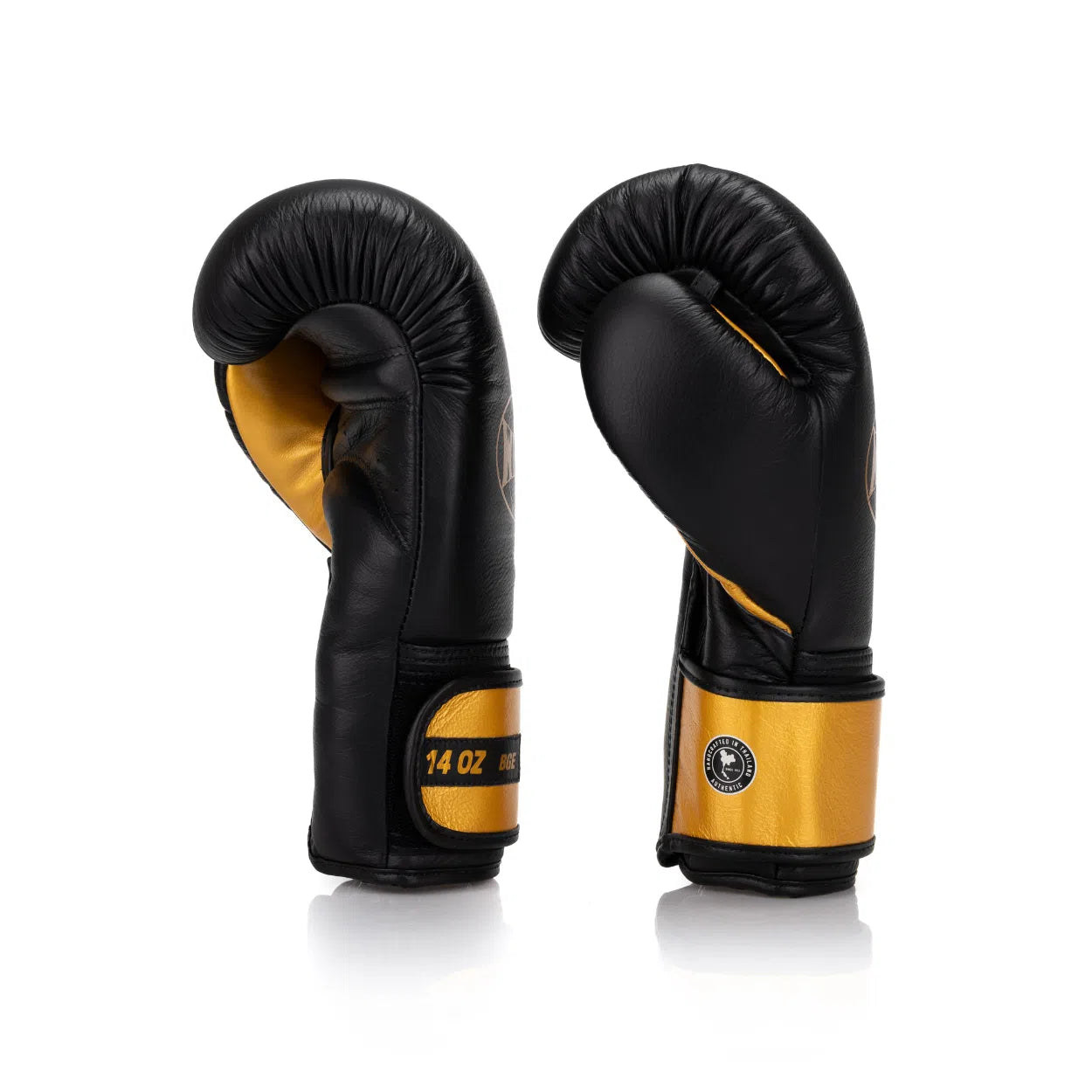 BGE Elite Series Velcro Boxing Glove Black/Gold Windy Fight Gear