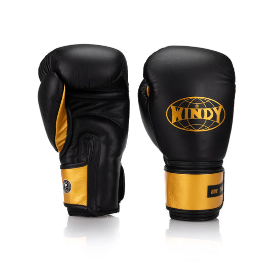 Elite Series Velcro Boxing Glove - Black/Gold