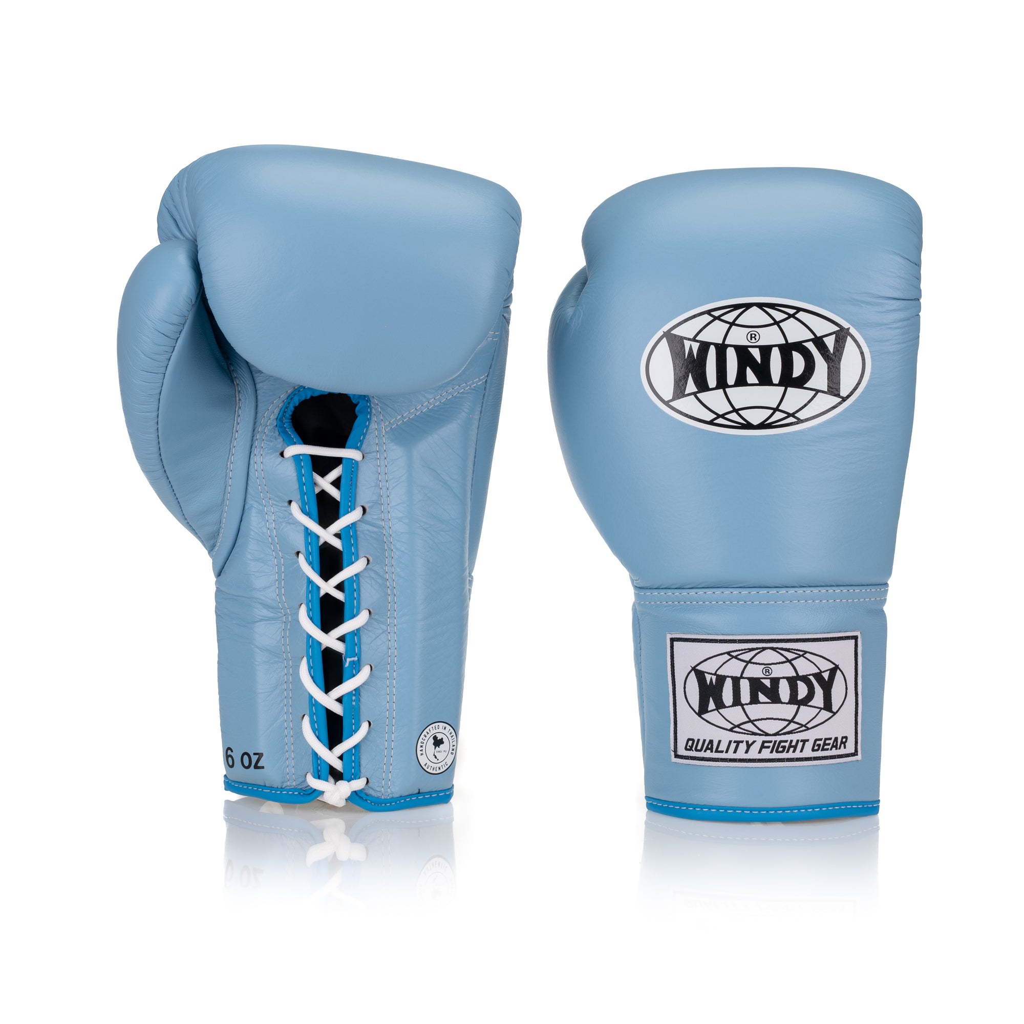 boxing gear cheap Classic Lace-Up Leather Boxing Glove - Baby Blue