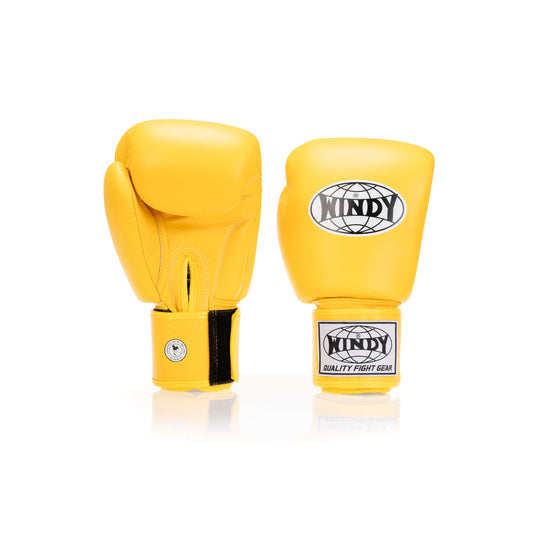 Classic Leather Boxing Glove - Yellow - Windy Fight Gear B.V.