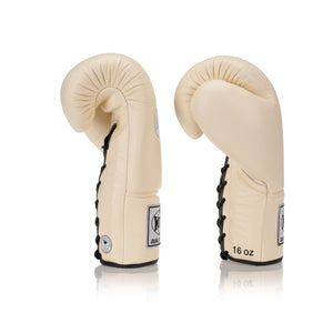Classic Lace-Up Leather Boxing Glove - Beige - Windy Fight Gear B.V.