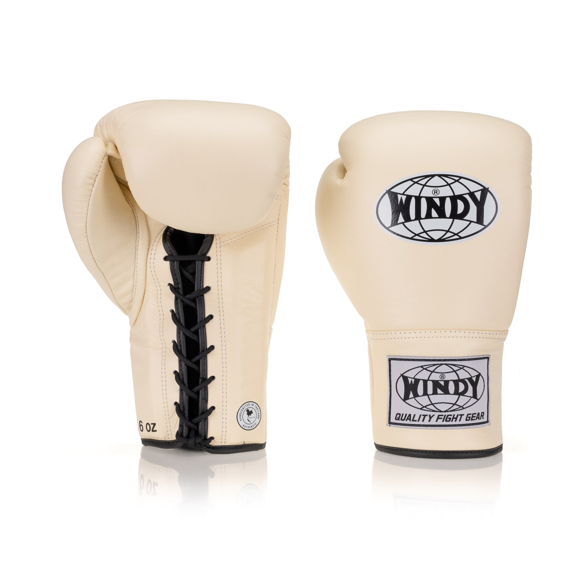 Classic Lace-Up Leather Boxing Glove - Beige - Windy Fight Gear B.V.
