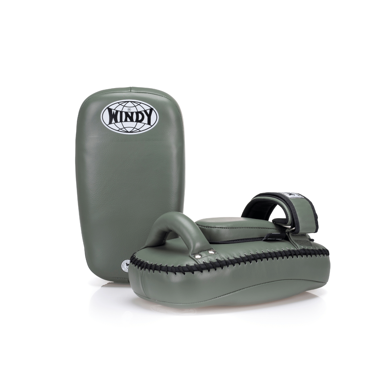 Curved Thai Pads Leather - Army Green