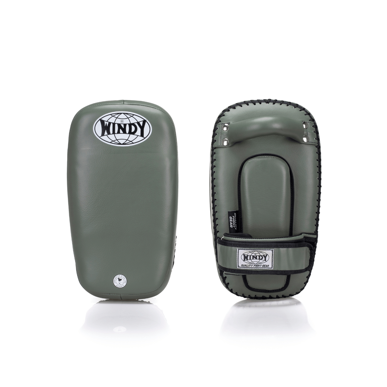 Curved Thai Pads Leather - Army Green