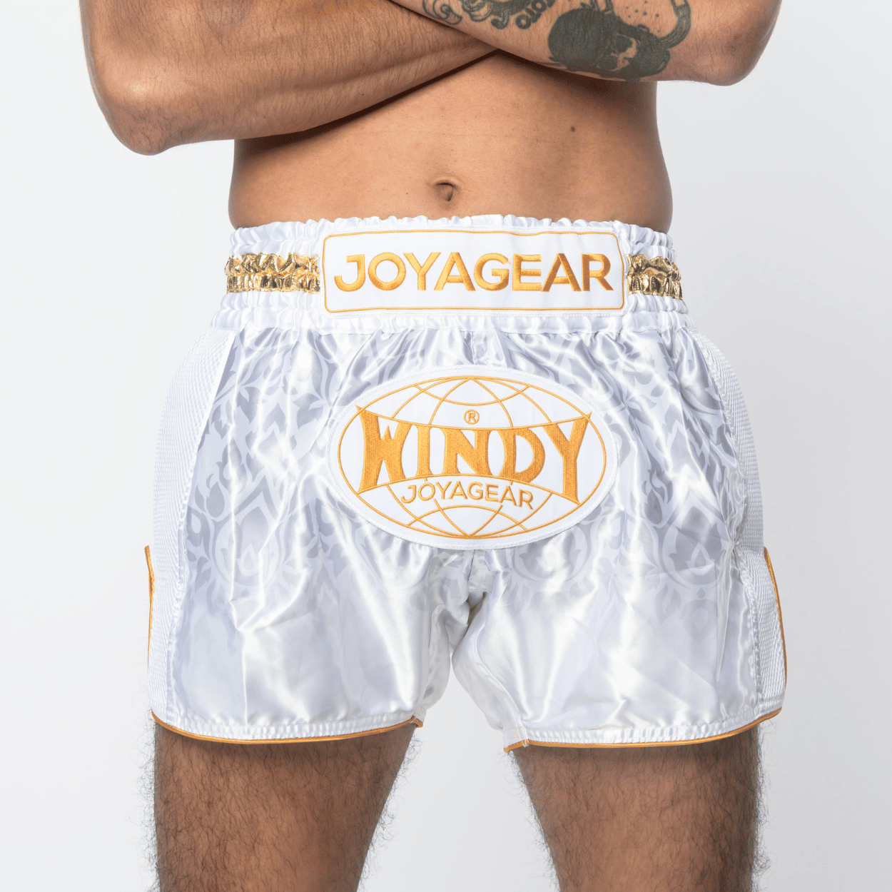 Windy x Joya - Muay Thai Shorts - White/Gold - Windy Fight Gear B.V.
