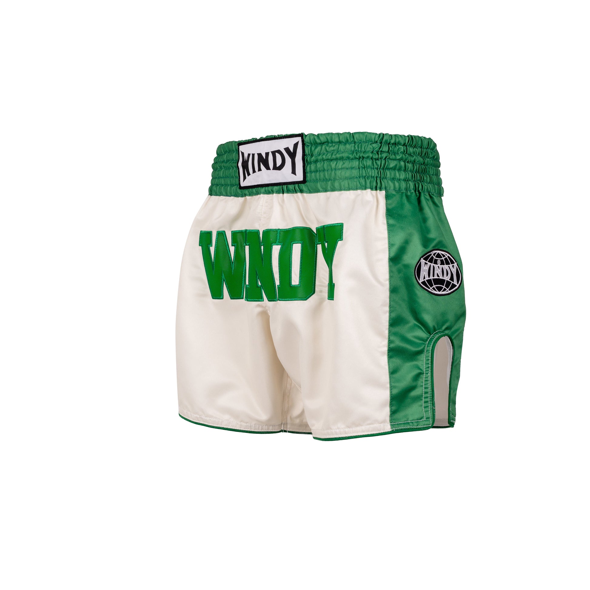 Muay Thai Shorts - Retro 2.0 - Ivory/ Green