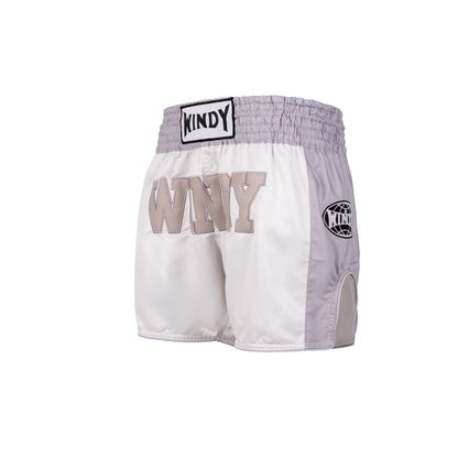 Muay Thai Shorts - Retro 2.0 - White/ Grey