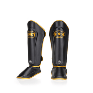 Proline Gold Leather Shin Guard - Black