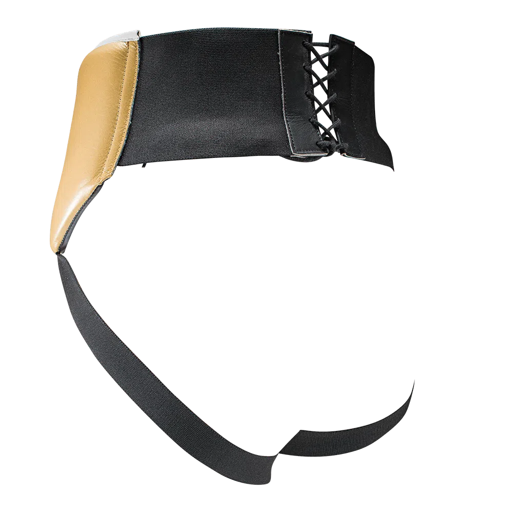 White & Gold Groin Guard - Pro boxing series