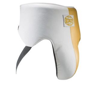 White & Gold Groin Guard - Pro boxing series