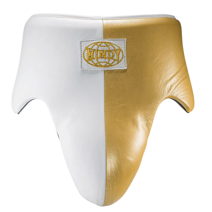 White & Gold Groin Guard - Pro boxing series