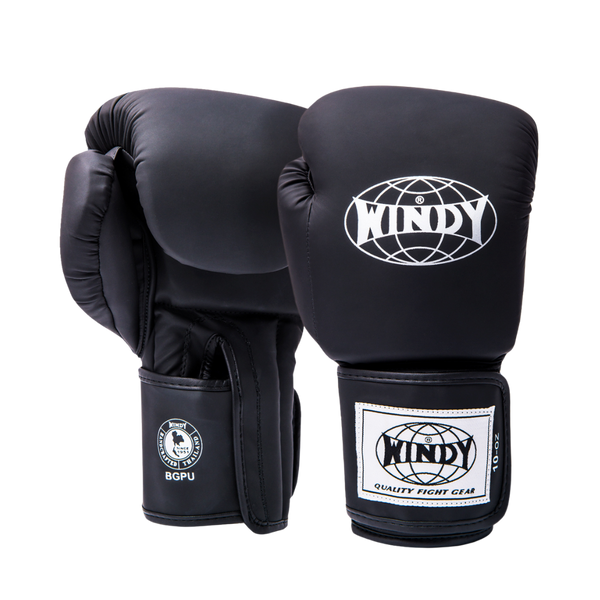 Proline Synthetic Leather Boxing Gloves - Matte Black - Windy Fight Gear